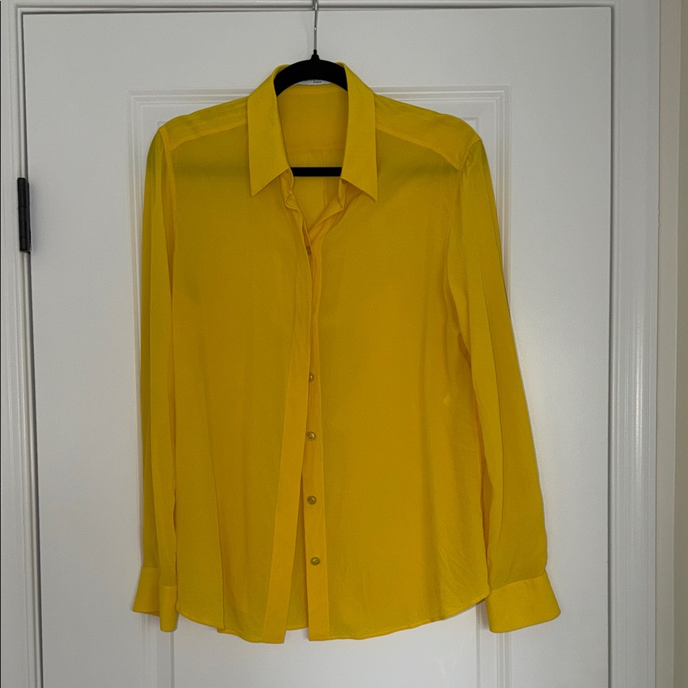 Givenchy Yellow Silk Button-Down Shirt